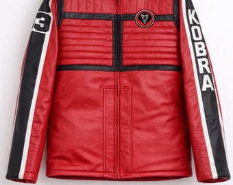 Handgemaakt My Chemical Romance Kobra Kid Mikey Way rood leren jack kostuum