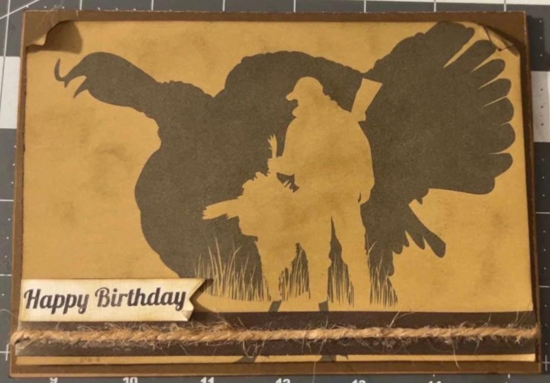 Hunting Card Background Turkey Hunting Card, Outdoorsman Rustic Card, Hunter Gift, Customize - Etsy