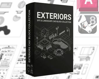 Aussenbereich Seite/Landschaft Mega Bundle CAD-Block | Möbel, Menschen, Türen, Fenster & Küche | Dwg/Dxf/Pdf
