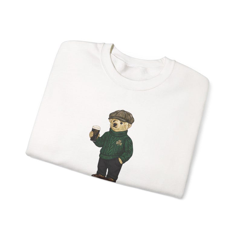 Leprechaun Bear Guinness Pub Crawl Sweatshirt, St Patricks Day Y2K Irish Pint Top image 10
