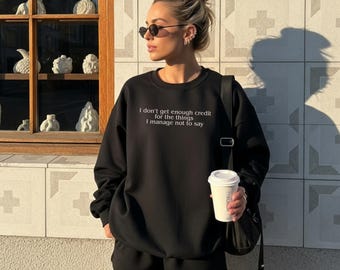 Sarkastisk Crewneck Sweatshirt, Rolig Vuxen Humor, Present till henne