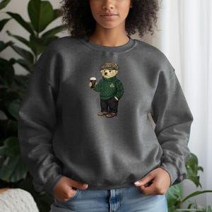 Leprechaun Bear Guinness Pub Crawl Sweatshirt, St Patricks Day Y2K Irish Pint Top image 2