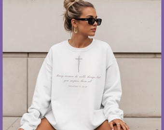 Ordspråksboken 31 Tröja, kristen mammagåva, bibelvers-tröja för kvinnor, du överträffar dem alla-tröja, trosbaserad mamma, religiös gåva för mors dag