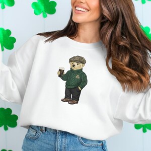 Leprechaun Bear Guinness Pub Crawl Sweatshirt, St Patricks Day Y2K Irish Pint Top image 7