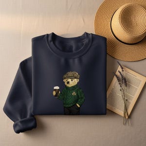 Leprechaun Bear Guinness Pub Crawl Sweatshirt, St Patricks Day Y2K Irish Pint Top image 6