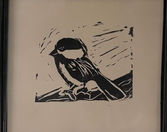 4x4 Black-capped Chickadee Print, Customizable Colors, Variety of Bird Prints