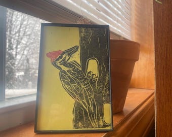 4x6 Pileated Woodpecker Print, Customizable Colors