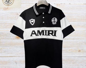 Amiri Style Polo Shirt Unisex Streetwear Casual Designer Inspired Top