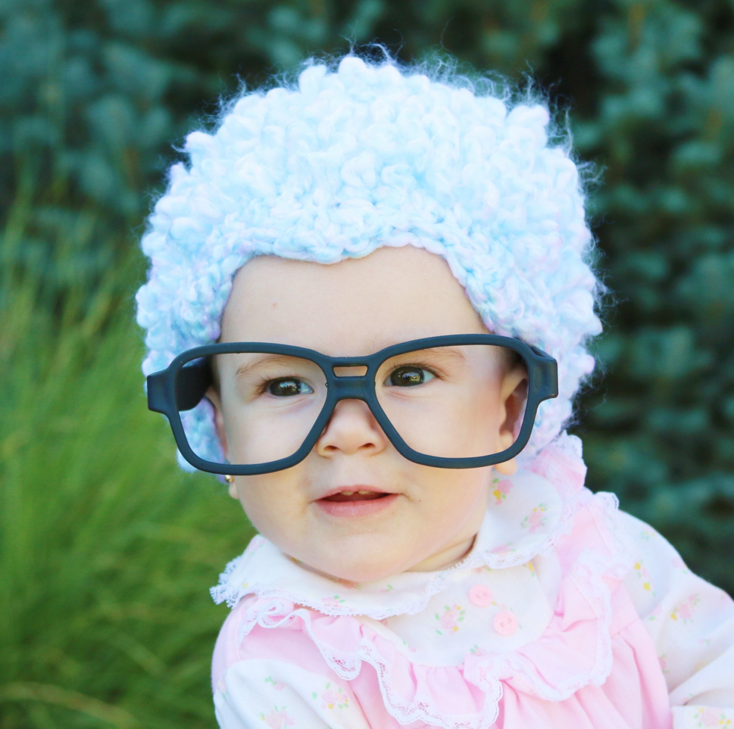 grand-mère deguisement bebe fille newborn photography props vieille dame  Cardigan Pause perruque verre set tenue