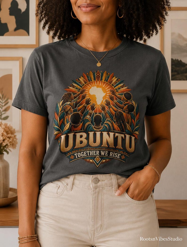 Ubuntu Shirt, African Heritage Comfort Colors Tee, Together We Rise, African Philosophy Gift image 7