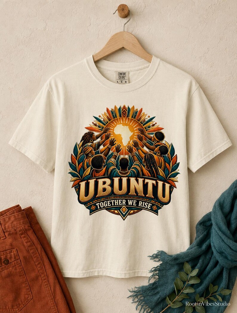 Ubuntu Shirt, African Heritage Comfort Colors Tee, Together We Rise, African Philosophy Gift image 6