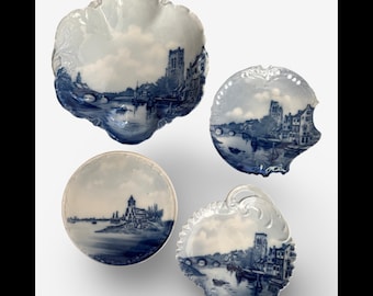 Lote de platos antiguos Rosenthal Continental Delft Blue Tile Savoy Luis XIV Baviera