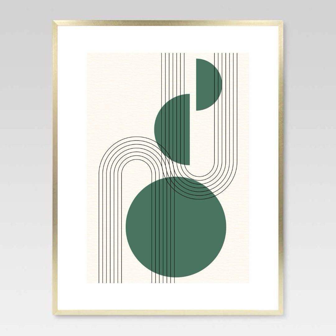 Minimalist Abstract Wall Art Printable | Green Geometric Poster | Retro ...