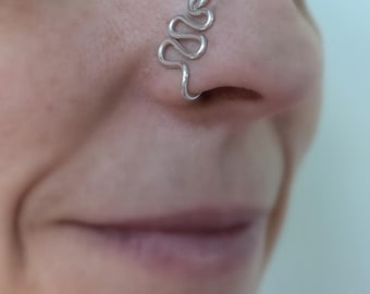 Sterling Silver Fake Nose Ring: Non-Piercing Nose Cuff