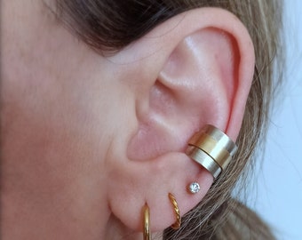Uniseks tweekleurige oormanchet: gemengd metaal kraakbeenring zonder piercing