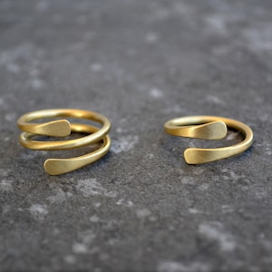 Spiral Wrap Ring: Gold, Brass, or Silver Minimalist Band