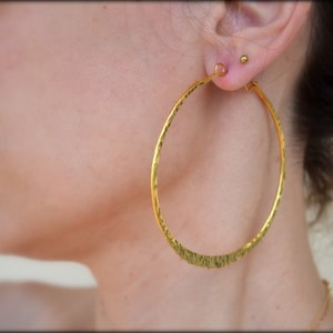 Extra Large Hoops 70mm, Hammered Hoops, Handmade Hoops, Big Hoops, Gold Hoops, Lightweight Big Earrings, Oversize Hoop Earrings
