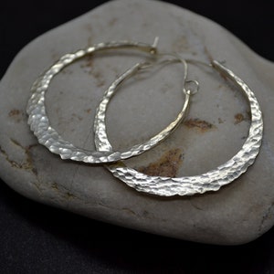 Hammered Sterling Silver Hoop Earrings: Contemporary Statement Jewelry