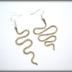 Asymmetrical Snake Earrings: Handmade Sterling Silver Dangle Earrings