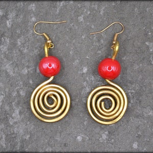 Spiral Everyday  Earrings, Swirl Golden Earrings, Geometric Celtic Earrings, Sterling Silver Lightweight Earrings, Ancient Greek Earrings