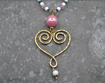 Statement harthangerketting van messing: stevige statement-sieraden