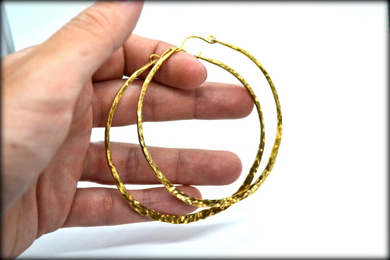 Extra Large Hoops 70mm Hammered Hoops Handmade Hoops Big Etsy