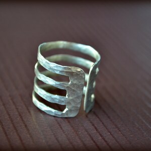 4 Band Ring Four Parallel Lines Ring Open Bar Ring Modern - Etsy