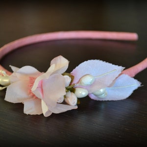 Pink Floral Headband: Flower Girl, Birthday Party Hairpiece
