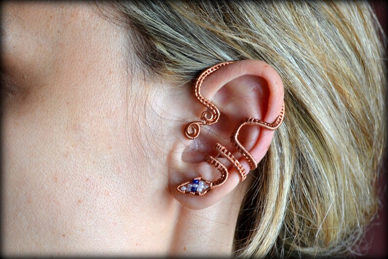 Snake Ear Wrap No Piercing Ear Cuff Ear Wrap Snake Earring Etsy