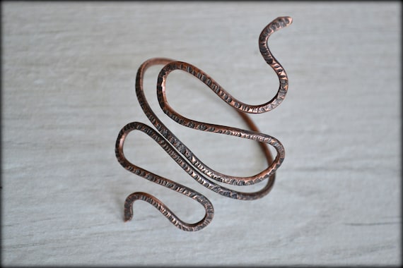 Bracelet Bras Manchette Style Ethnique égyptien - Motif Serpent Métal Argenté - Occasion