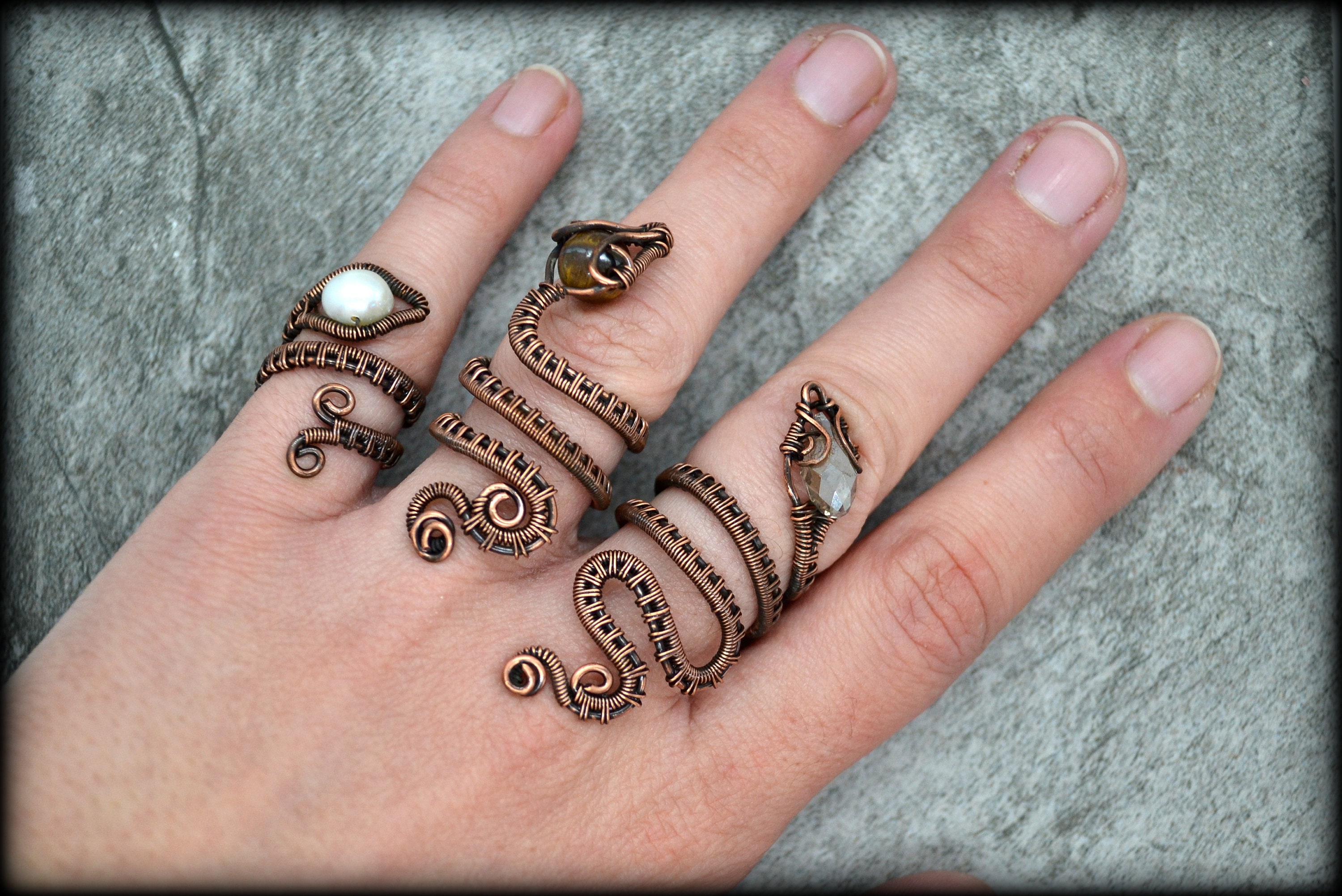Oxidized Copper Snake Ring Reptile Ring Serpent Wire Wrapped Etsy Israel