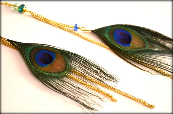 Work in progress. Feather earrings with peacock feathers. : r/crafts