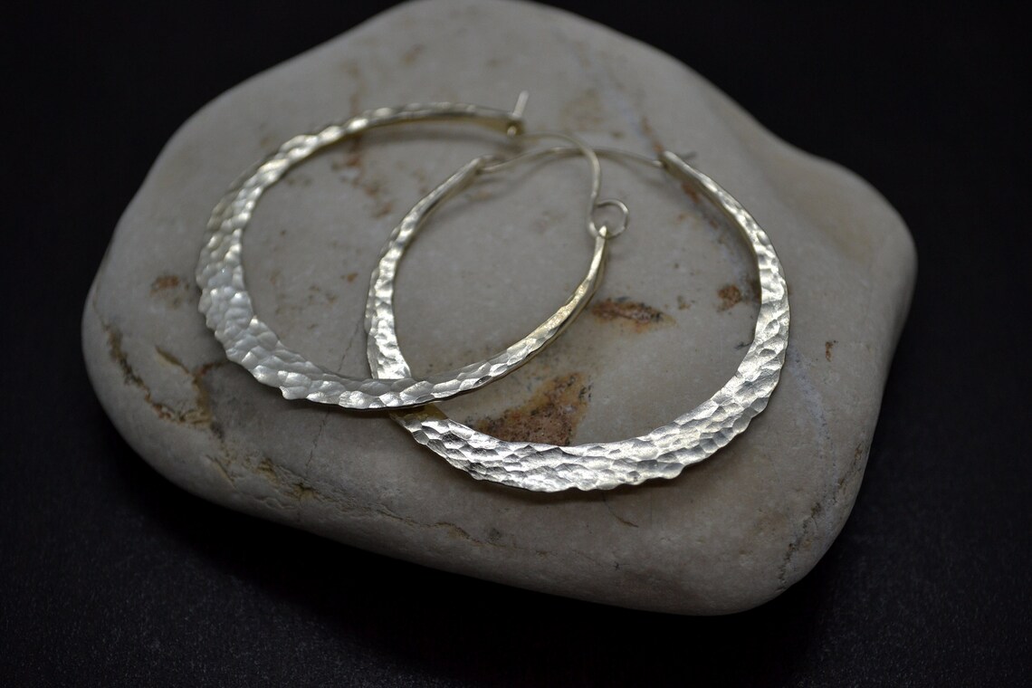 Extra Large Hoops 70mm Hammered Hoops Handmade Hoops Big Etsy