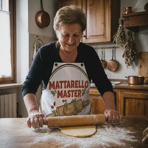 Mattarello Master Apron, Italian Pasta Making, Funny Foodie Gift