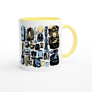 Vandringsmugg, Keramisk mugg i retrostil, Dryckesglas med bergsdesign, Mugg för vildmarksäventyr, Kaffekopp för friluftsentusiaster