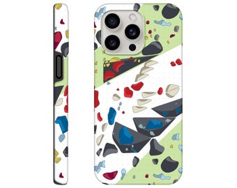 Funda para iPhone con diseño abstracto de presas de escalada / Funda para escaladores con estampado de búlder