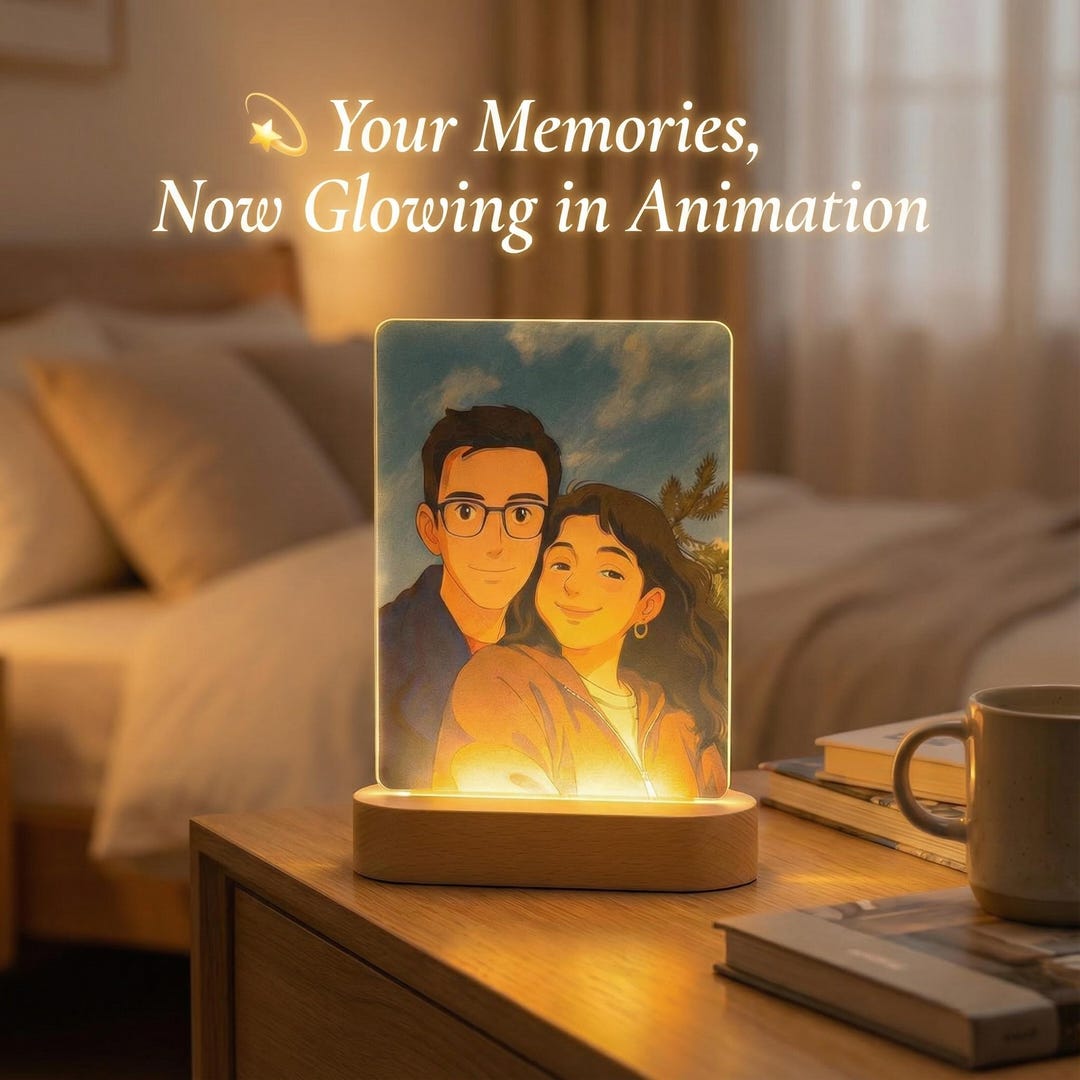 Personalized Anime Style Photo Night Light, Romantic Gift for ...