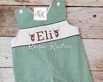 Deer Longall Shortall Bubble Jon Jon Romper Deer Hunting First Birthday Deer Hunting Birthday Outfit