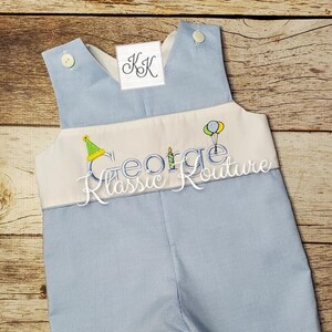 Birthday Shortall Longall Monogram Birthday Romper First Birthday Jon Jon Boys Birthday Outfit