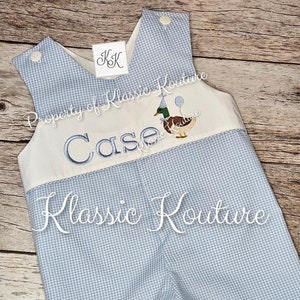 Mallard Duck First Birthday Bubble Shortall Romper Jon Jon Duck Hunting Birthday