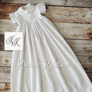 Heirloom Christening Gown Boys Baptism Gown Unisex Gown Baby Blessing Gown Girl Baptims Gown Monogram COLLAR