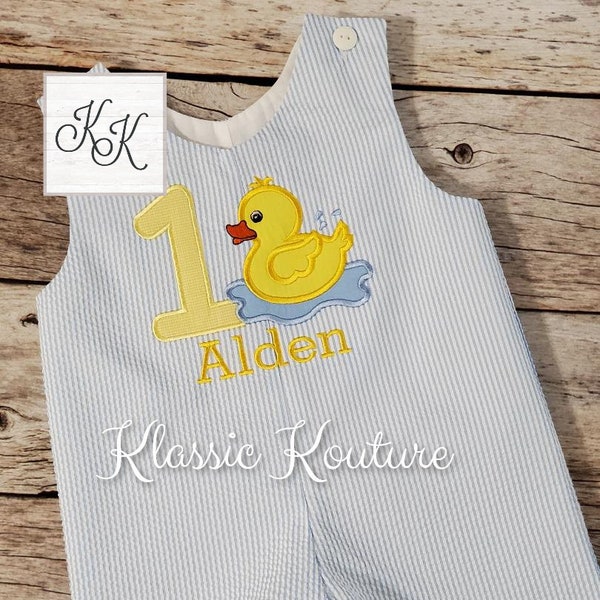 Rubber Ducky First Birthday Longall Shortall Jon Jon Duck First Birthday Romper