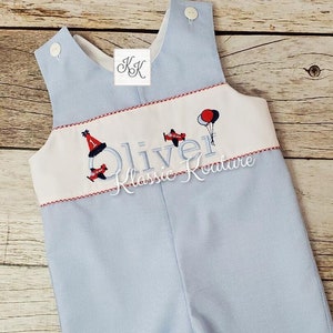 Airplane Birthday Bubble Shortall Longall Monogram Birthday Romper First Birthday Jon Jon Time Flies Up Up and Away