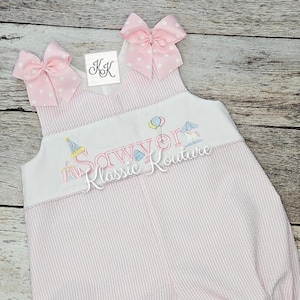 Carnival Circus First Birthday Bubble Bloomer Set A-line Dress  Birthday Outfit Carousel Circus Tent Cotton Candy