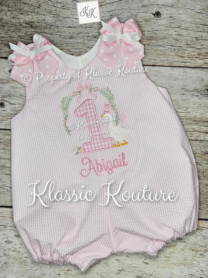 Goose ONE Silly Goose Birthday Bubble Bloomer Set A-line Dress Birthday Outfit First Birthday bild 4