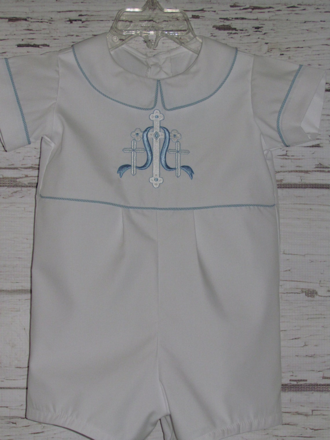 Baby Boy Baptism Romper Christening Romper Blessing Outfit Etsy