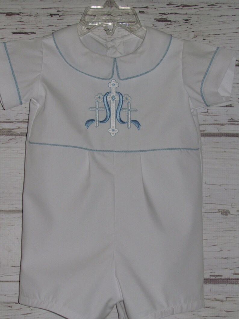 Baby Boy Baptism Romper Christening Romper Blessing Outfit Etsy