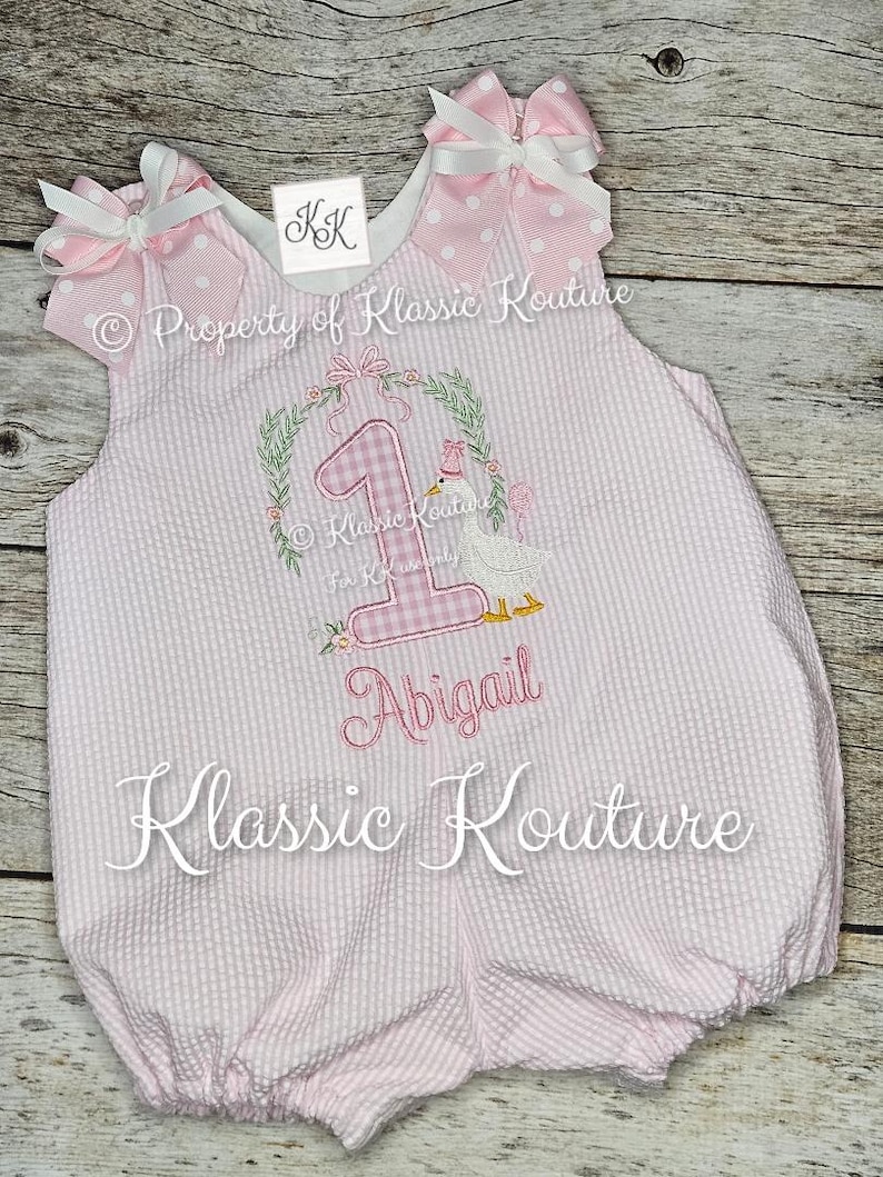 Goose ONE Silly Goose Birthday Bubble Bloomer Set A-line Dress Birthday Outfit First Birthday bild 1