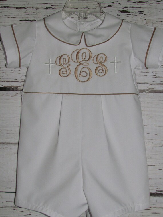 Baby Boy Baptism Romper Christening Romper Blessing Outfit Etsy