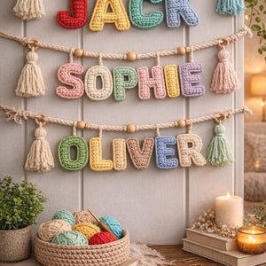 Crochet Alphabet Pattern PDF – A-Z Letters, Amigurumi Plush Letters, Name Garland DIY, Nursery Decor, Instant Download